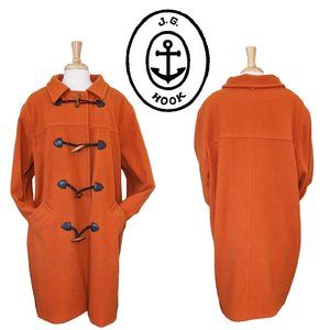 J.G. Hook Women's Wool Orange Vintage Pea Coat